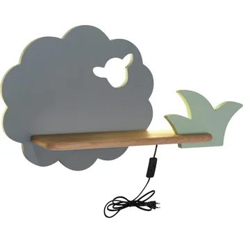 Nástěnné svítidlo CANDELLUX Nástěnná lampa Ovčí lampa 5W LED 4000K iq kids s drátem šedá+zelená