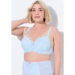 Ulla Popken, Plus size Podprsenka s kosticemi, odepínací ozdobné stuhy, měkké košíčky, B-F pro plnoštíhlé nadměrná velikost, 837936710-1121, modrý, 90F, Nadměrné velikosti, Plus size oblečení, Oblečení pro boubelky, Oblečení pro baculky, Oblečení pro plno