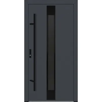 Vchodové dveře Hahn-Türke Vchodové dveře DS82-M25 grafitově šedé sklo Barva: Antracit, Směr otevírání: Pravé, Dovnitř, Celkové rozměry: 880x2080mm