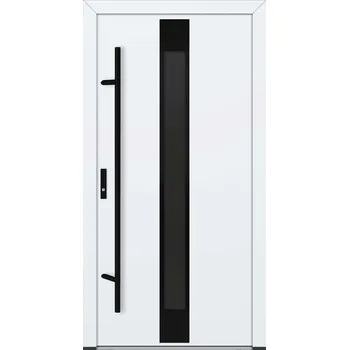 Vchodové dveře Hahn-Türke Vchodové dveře DS82-M25 grafitově šedé sklo Barva: Bílá, Směr otevírání: Pravé, Ven, Celkové rozměry: 880x2080mm