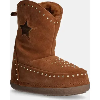 Dámská zimní obuv Semišové sněhule Inuikii Cowboy Studs hnědá barva, 75101-066 75101.066.Brown 82X, EUR 37