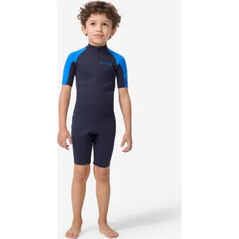 Neoprenový oblek DECATHLON Dětský krátký neopren 100 na surf 8 LET MODRÁ
