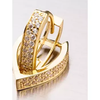 Náušnice Dámské náušnice žluté zlato 585 zirkon 42-31698