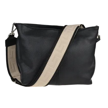 Kabelka NovaKabelka.cz Kožená italská crossbody kabelka Batilda Nera s přídavným popruhem V