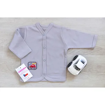 Kojenecká bunda AMÁLKA Bavlněný šedý kabátek, auto Velikost: 68