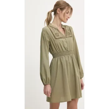 Dámské šaty Lněné šaty Answear.LAB zelená barva, mini PS9239.FKK 87X, vel. S