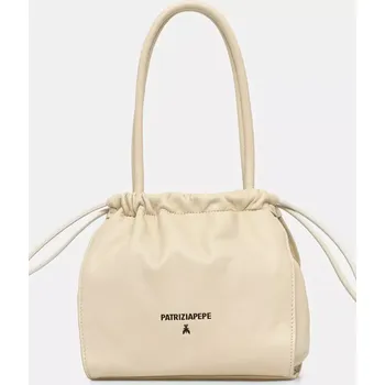 Kabelka Kožená kabelka Patrizia Pepe béžová barva, 8B0251 L147 8B0251.L147 01X, vel. ONE SIZE