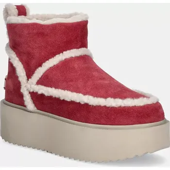 Dámská zimní obuv Semišové sněhule Inuikii Inuikii X Coccinelle Classic Low Shearling růžová barva, 75204-150 75204.150.Brownrose 42X, EUR 36
