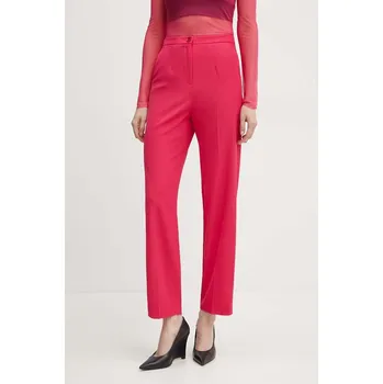 Dámské kalhoty Kalhoty Patrizia Pepe dámské, růžová barva, jednoduché, high waist, 8P0621 A454 8P0621.A454 30X, vel. 36