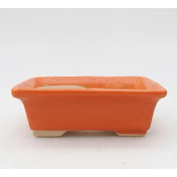 Květináč Keramická bonsai miska 8 x 6 x 2,5 cm oranžová