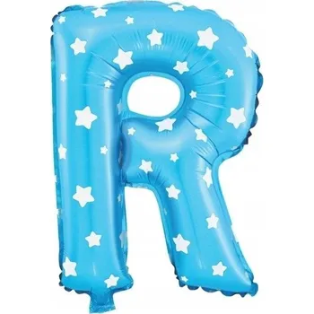 Balónek Fóliový balónek MODRÝ Písmeno R 80 cm na narozeniny