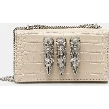 Kabelka Kožená kabelka Philipp Plein béžová barva, SAEA WBA2056 PLE010 SAEA.WBA2056.PLE010 01X, vel. ONE SIZE