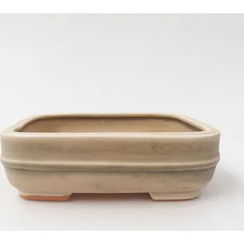 Květináč Keramická bonsai miska 15 x 12,5 x 4,5 cm béžová