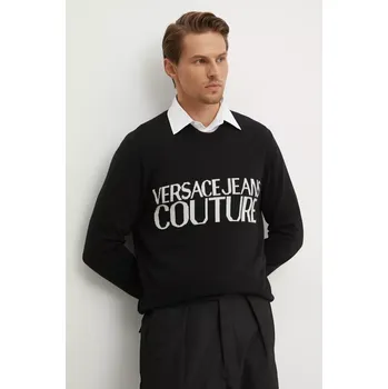 Pánský svetr Vlněný svetr Versace Jeans Couture pánský, černá barva, 77GAFM01 CMH80 77GAFM01.CMH80 99B, vel. XL