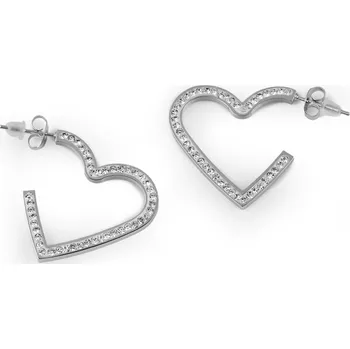 Náušnice Náušnice z nerezové oceli s broušenými kamínky srdce