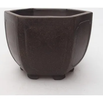 Květináč Bonsai miska 11 x 9,5 x 7,5 cm hnědookrová