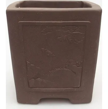 Květináč Bonsai miska 9,5 x 9,5 x 10 cm hnědá