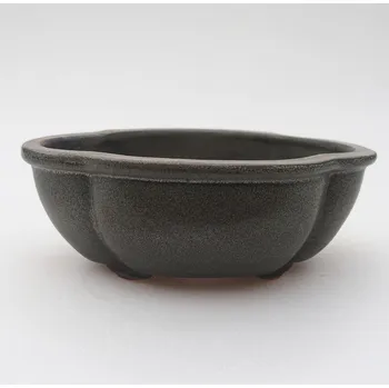 Květináč Keramická bonsai miska 12 x 10 x 4,5 cm šedá