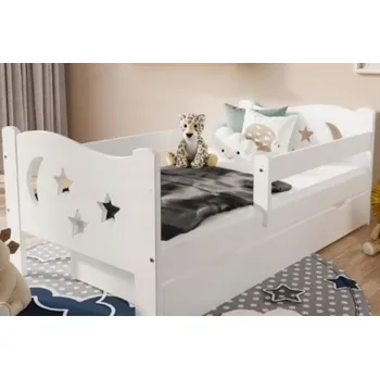 Dětská postel Postel BOHOUŠEK 160x80 cm bílá + šuplík + rošt ZDARMA