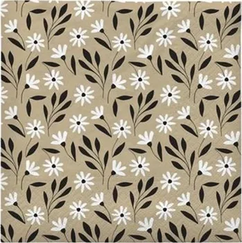 Papírový kapesník Papírové ubrousky Broste MEADOW SET/12ks béžové