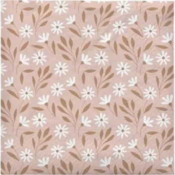 Papírový kapesník Papírové ubrousky Broste MEADOW SET/12ks růžové