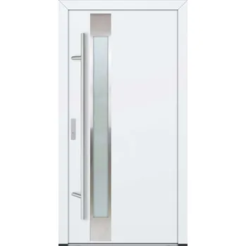 Vchodové dveře Hahn-Türke Vchodové dveře DS82-M14 mléčné sklo Barva: Bílá, Směr otevírání: Levé, Ven, Celkové rozměry: 1000x2100mm