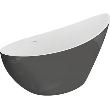 Vana Polimat Akrylátová volně stojící vana Zoe 180x80 Rozměry (cm): 180x80, Barva vany: Bílá / grafit lesk