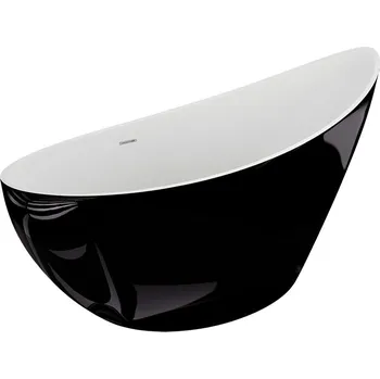 Polimat Akrylátová volně stojící vana Zoe 180x80 Rozměry (cm): 180x80, Barva vany: Bílá / černá lesk