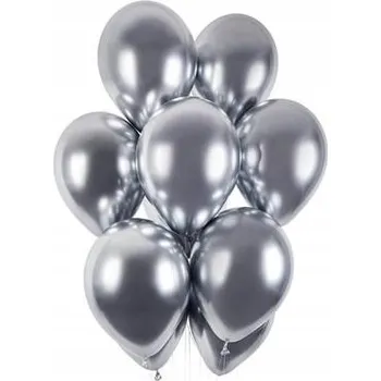 Balónek Balónky CHROM STŘÍBRNÉ XL 10 kusů 18 LET 40 NAROZENINY