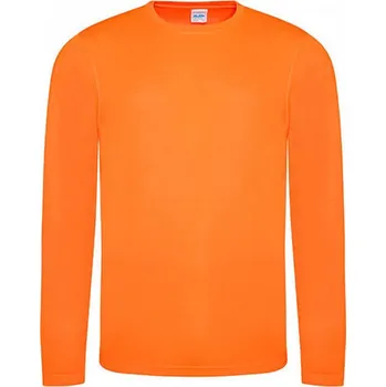 Pánské tričko Just Cool Strečové pánské triko na sport s dlouhým rukávem a UV ochranou Barva: Oranžová, Velikost: M JC002