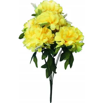 umělá květina Umělá kytice žlutých chryzantém s гипсофилой, dekorace na hřbitov, 54 cm