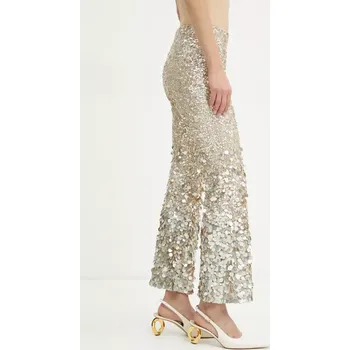 Dámské kalhoty Kalhoty Luisa Spagnoli dámské, béžová barva, zvony, high waist, 541579 02X, vel. ONE SIZE