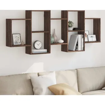 vidaXL Nástěnná police artisan 159 x 18 x 65 cm kompozitní dřevo [853209] Barva: hnědý dub