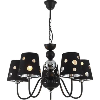 Lustr Batley černý 5ramenný glamour stropní svítidlo do obýváku a jídelny Ledea