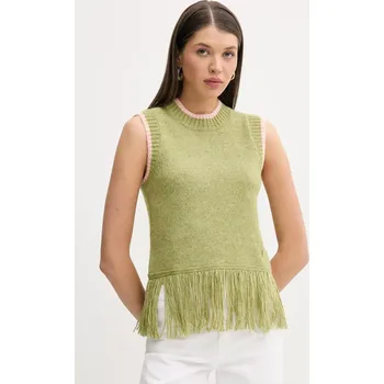 Dámská vesta Vesta s příměsí vlny Never Fully Dressed NFDKN555 zelená 91X, vel. S