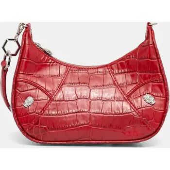 Kabelka Kožená kabelka Philipp Plein červená barva, AADA WBA2034 PLE009N AADA.WBA2034.PLE009N 33X, vel. ONE SIZE