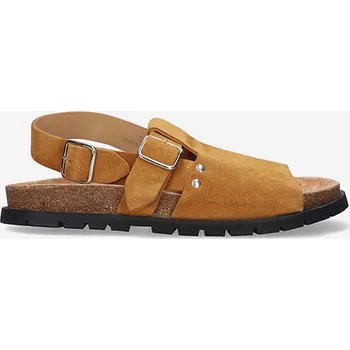 Dámské sandále Semišové sandály A.P.C. Sandales Noe dámské, hnědá barva, PXBAH.F51056-MARRON 82X, EUR 36