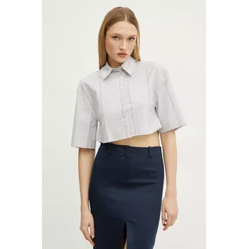 Pánská košile Bavlněná košile Patrizia Pepe šedá barva, relaxed, s klasickým límcem, 2C1601 A569 2C1601.A569 09X, vel. 38