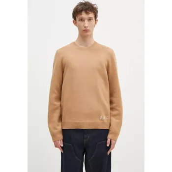 Pánský svetr Vlněný svetr A.P.C. Pull Edward pánský, hnědá barva, WVBDJ.H23059 88X, vel. M