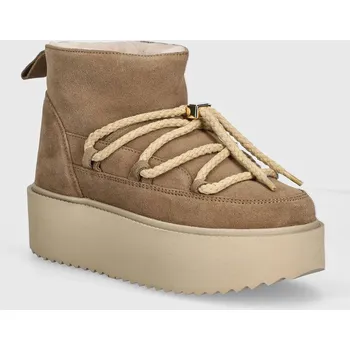 Dámská zimní obuv Semišové sněhule Inuikii Classic Low Platform béžová barva, 1001.006.0012 75204.004.Beige 80X, EUR 39