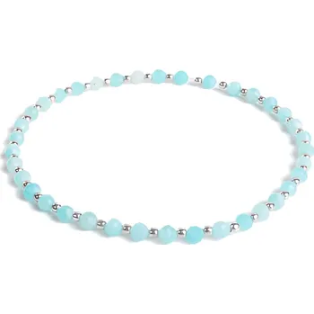 Náramek 4U Dámský náramek s přírodním amazonitem a stříbrnými kuličkami