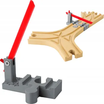 Vláček a vláčkodráha Závora na koleje kompatibilní s dřevěnou vláčkodráhou IKEA BRIO LILIBAAOBAO