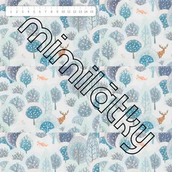 Potahová látka jelen a liška v lese by MIMI