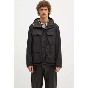 Pánská softshellová bunda Bunda Barbour Re-Engineered Durham Wax Jacket pánská, černá barva, přechodná, oversize, MWX2332 99X, vel. M