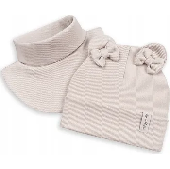 Čepice JARNÍ PODZIMNÍ SOUPRAVA ČEPICE + NÁKRČNÍK PRO DÍVKU DVOJITÁ 40-42