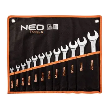 Ruční nářadí Očkoploché klíče, 09-752, Sada 12 ks, 6-22 mm, NEO TOOLS