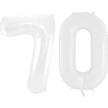 Balónek Balónky ČÍSLA BÍLÉ 70 k narozeninám výročí oslavě párty 100cm