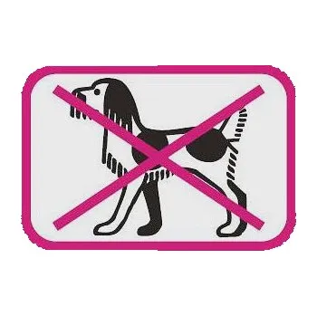 Značení Zákaz vstupu se psem 150x105mm samolepka