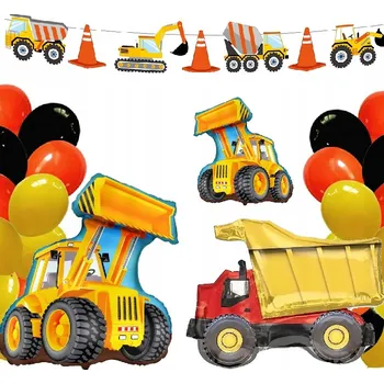 BALÓNKY sada AUTA k narozeninám BOB STAVITEL BAGR