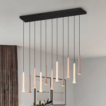 Trio Lighting Závěsné LED svítidlo Fiato, 11 světel, dlouhé, kov, šedá, káva - Stříška - délka 115 cm, šířka 15 cm, výška 3,5 cm černá, taupe, káva 11 x 3 W LED - Doprava zdarma